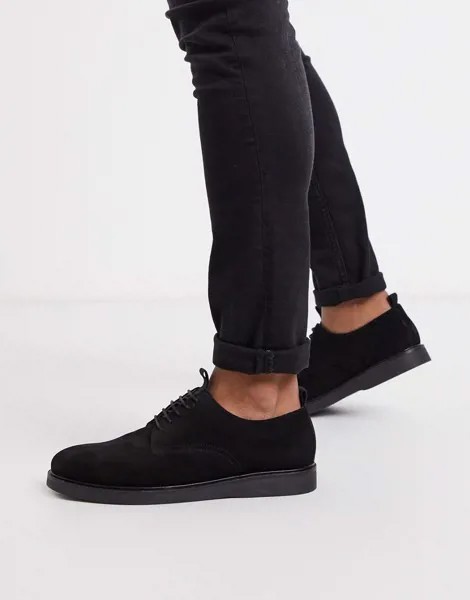 Черные замшевые туфли на шнуровке H By Hudson-Черный цвет