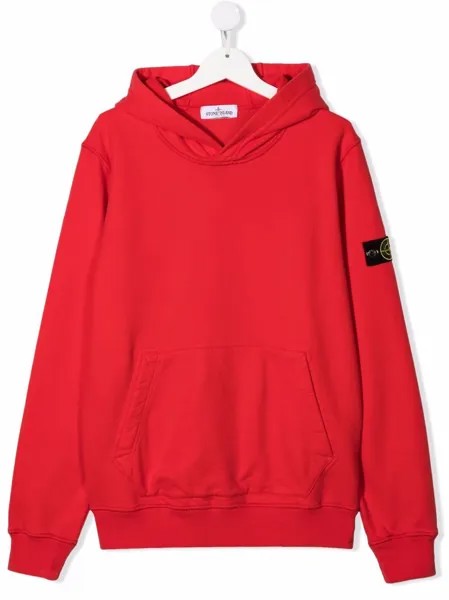Stone Island Junior худи с нашивкой-логотипом