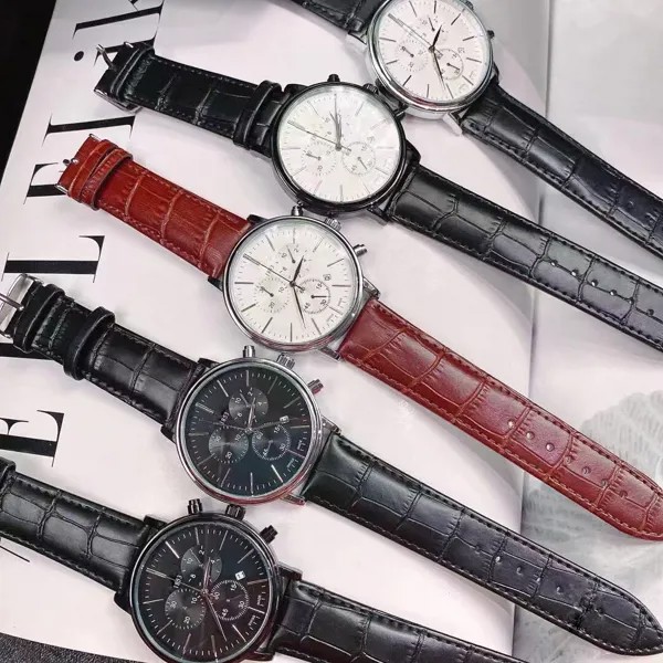 2022 модные роскошные кварцевые наручные часы ведущей марки, спортивные часы с кожаным ремешком и циферблатом 40 мм, мужские деловые кварцевые...