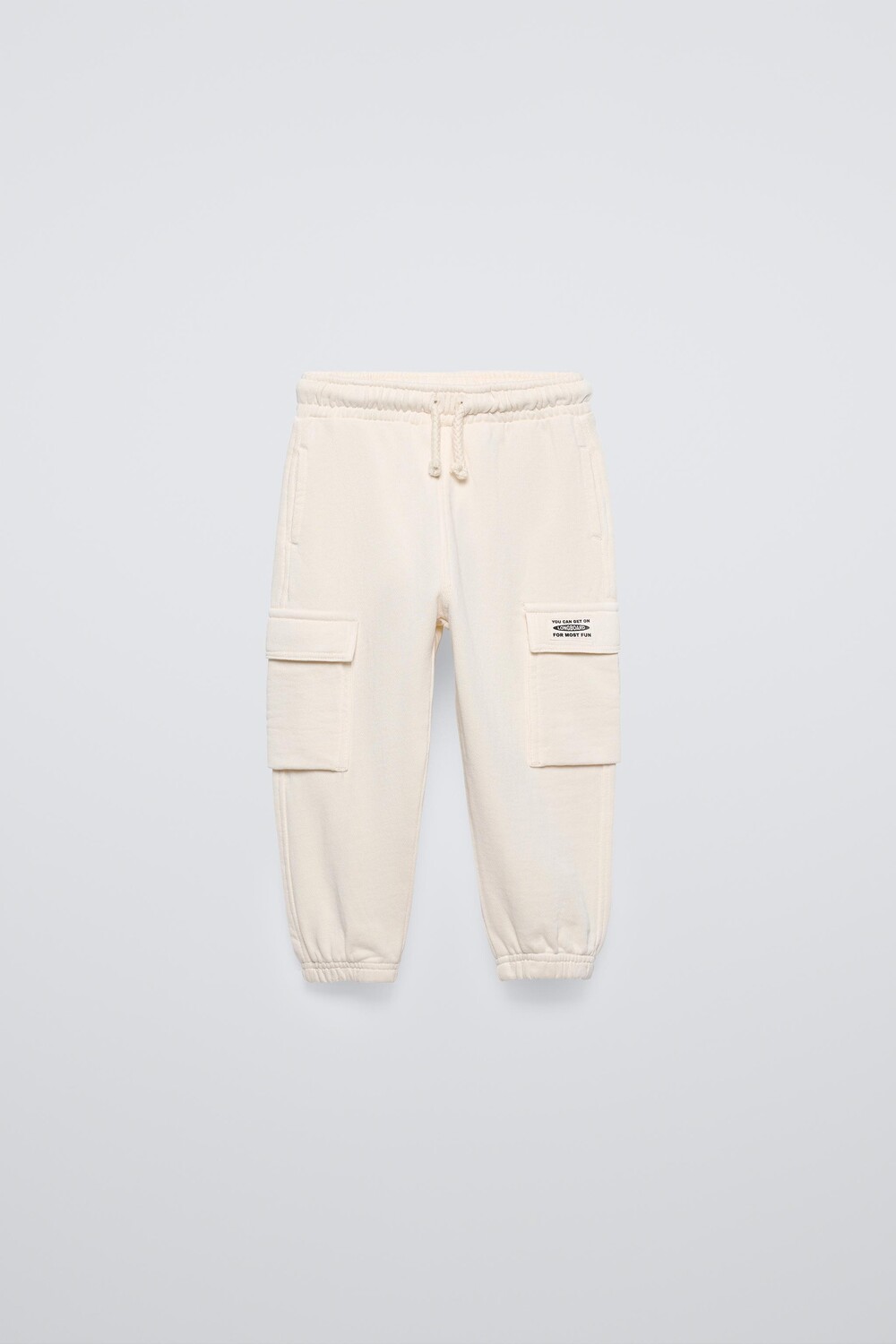Брюки карго из мягкой тканью ZARA, экрю