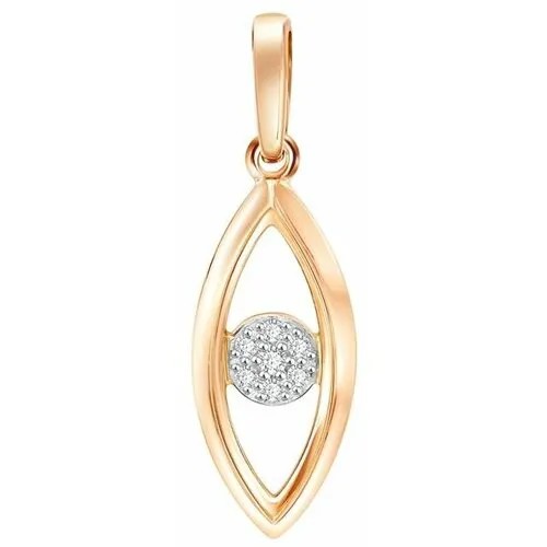 Подвеска GOLD CENTER, красное золото, 585 проба, фианит