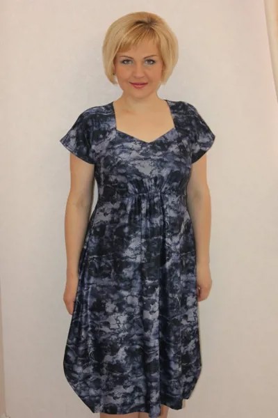 Платье трикотажное Синтия (темно-синее) рр