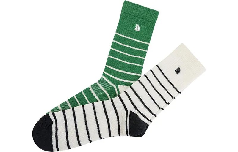 Носки до колена унисекс THE NORTH FACE, цвет 2 double packs (white + green)