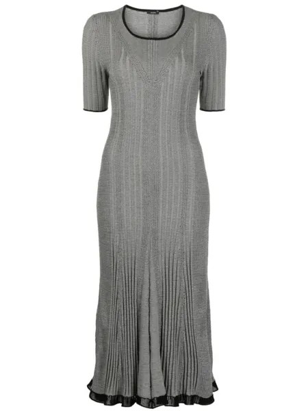 JOSEPH flared fine-knit dress, серый