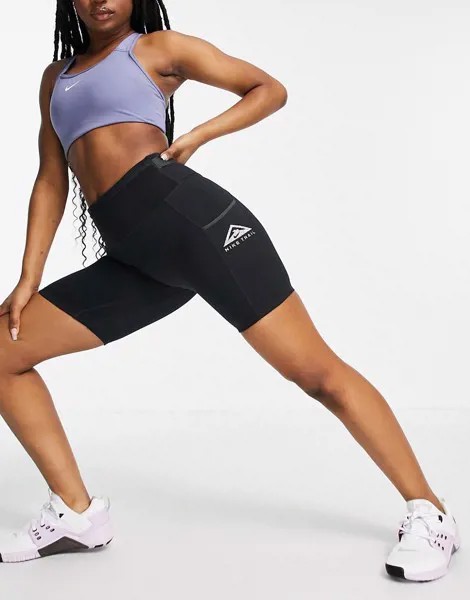 Черные облегающие шорты Nike Running Trail Epic Luxe-Серый