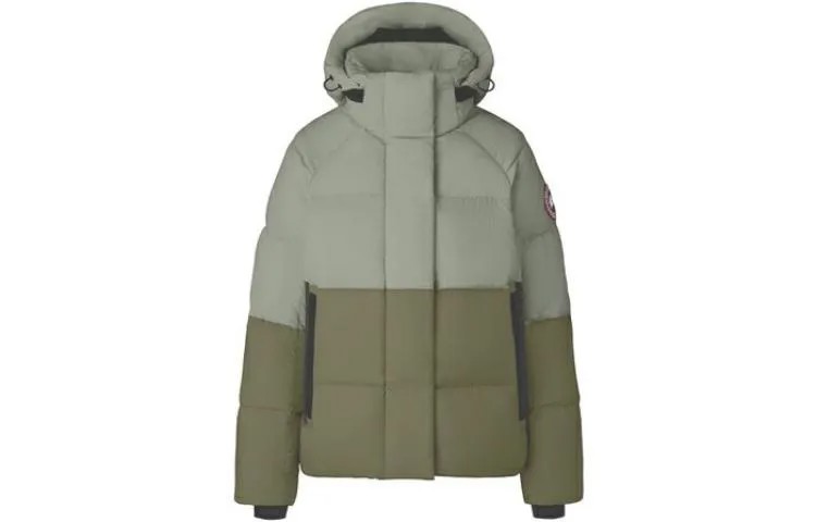 Женский пуховик Canada Goose, цвет artemisia green/military green/dark blue color matching