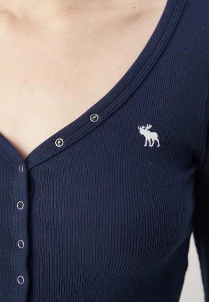 Рубашка с длинным рукавом ICON HENLEY Abercrombie & Fitch, темно-синий