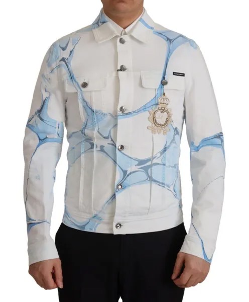 DOLCE - GABBANA Куртка Белая Хлопковая Джинсовая Вышивка Логотипа IT46/US36/S 2500usd