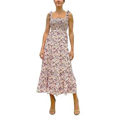 Женское розовое многоуровневое платье макси с геометрическим принтом Sam Edelman 6 BHFO 5061