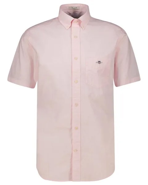 Рубашка с короткими рукавами из поплина, стандартного кроя Gant, розовый