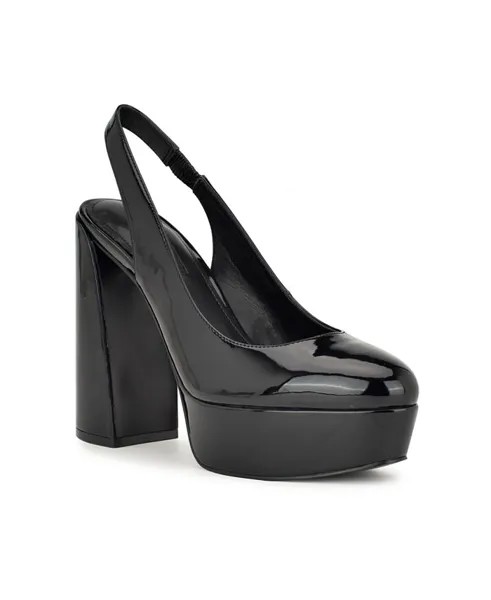 Женские туфли-лодочки Trins на блочном каблуке с открытой пяткой Nine West, черный