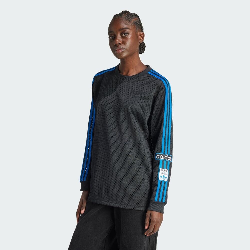 Рубашка Adidas Adibreak Long Sleeve Mesh Top, цвет Black/Bluebird