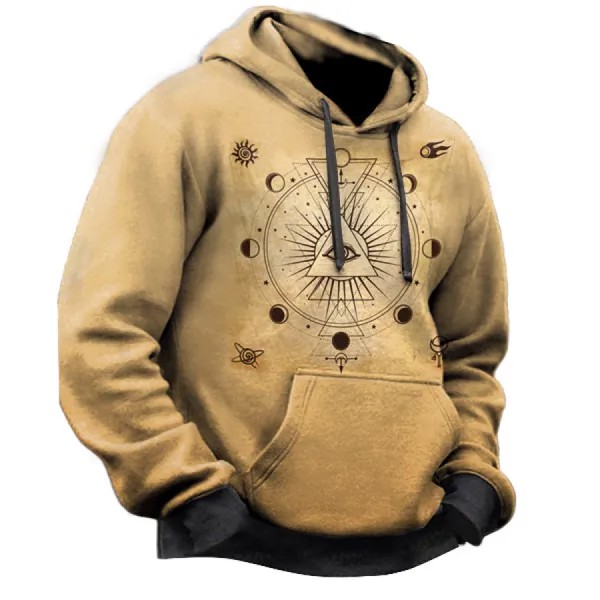 Мужская толстовка с капюшоном Vintage Divination Witchcraft Bohemian Print Outdoor Tactical Hoodie