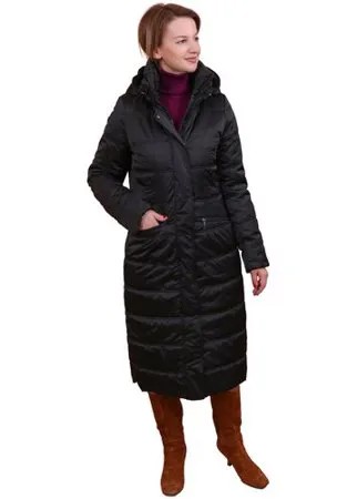 Пальто  J-Splash зимнее, силуэт полуприлегающий, средней длины, размер 52, черный