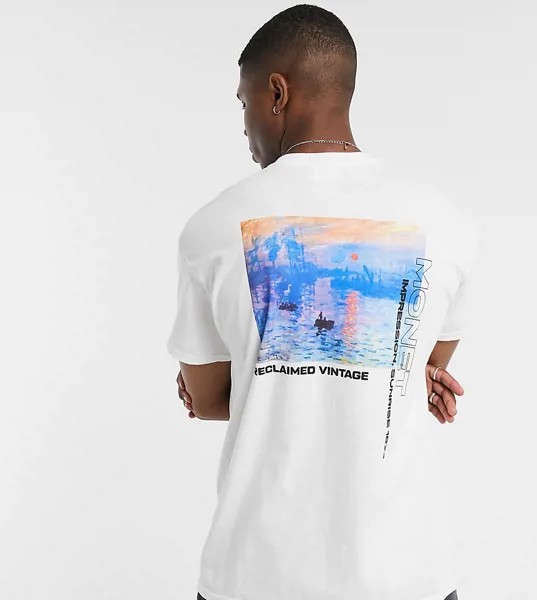 Reclaimed Vintage inspired Monet art print t-shirt in white-Белый