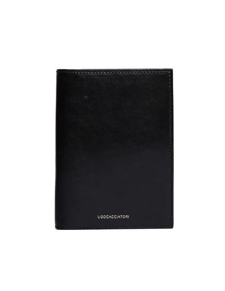 Черный кожаный кошелек Passport