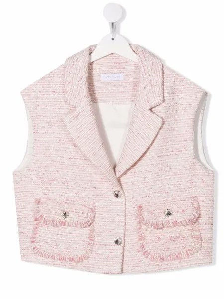 Monnalisa TEEN tweed cropped vest