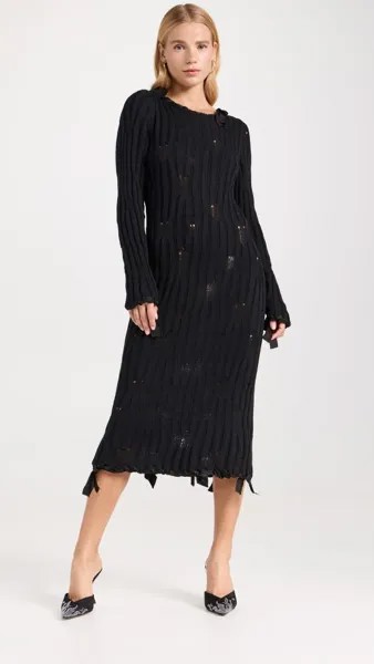 Платье миди MM6 Maison Margiela Knit, черный