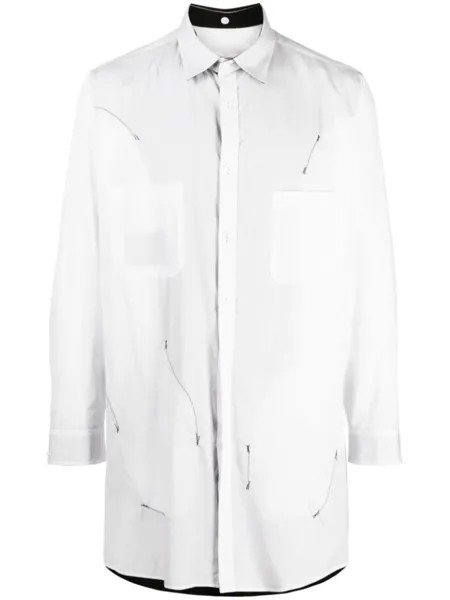 Yohji Yamamoto рубашка с графичным принтом, белый