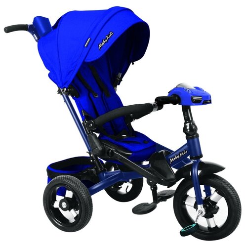 Трехколесный велосипед Moby Kids New Leader 360° 12x10 AIR Car синий