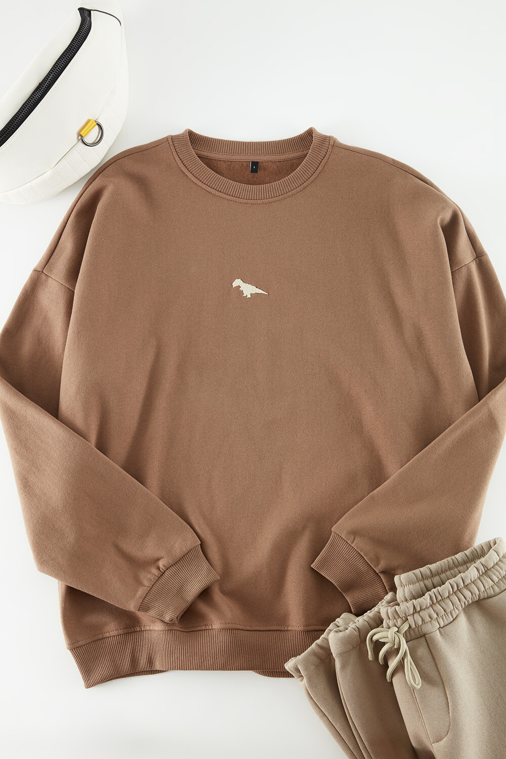 Толстовка - Oversize Trendyol, коричневый