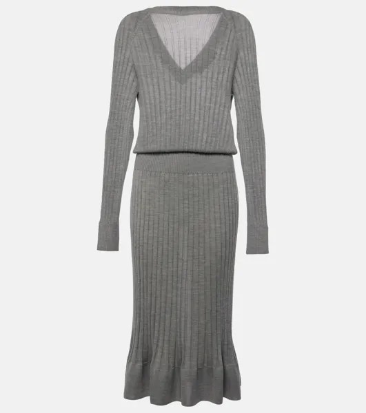 Платье миди Eden из смесовой шерсти Proenza Schouler, серый