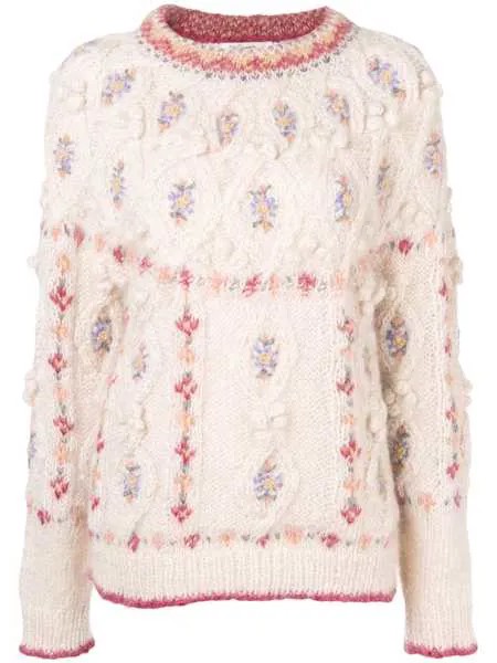 Mes Demoiselles round neck cable knit jumper