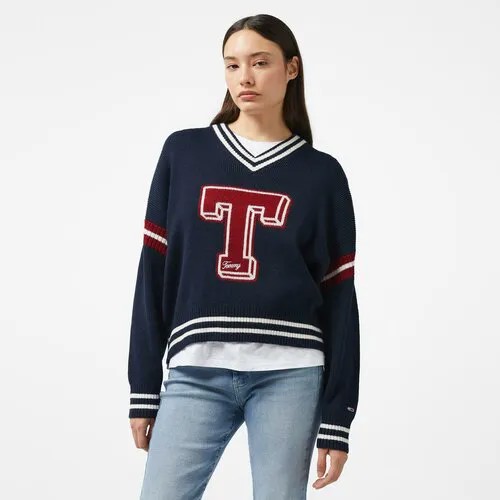 Пуловер Tommy Jeans, размер L, , темно-синий