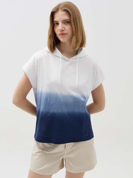 Футболка Essential с капюшоном, цвет white/blue