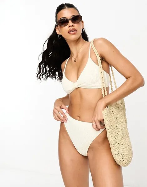 Кремовый лиф бикини с узлом спереди South Beach