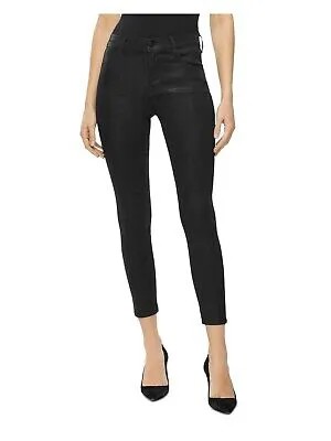 Женские черные укороченные джинсы скинни с высокой талией и карманами на молнии J BRAND 25