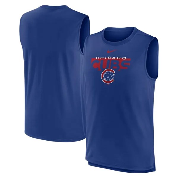 Мужская майка Nike Royal Chicago Cubs Knockout Stack Exceed Muscle Tank