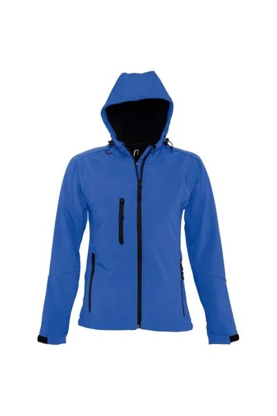 Куртка Soft Shell с капюшоном Replay (дышащая, ветрозащитная и водостойкая) SOL'S, синий