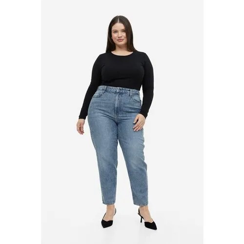 Ультравысокие джинсы свободного кроя H&M Mom - синий - 44