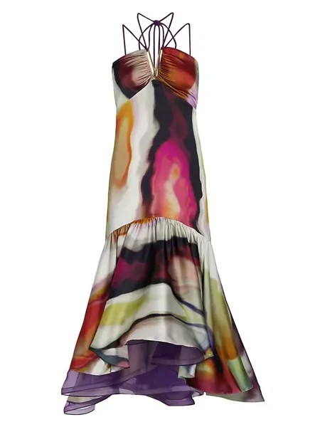 Платье-труба с принтом Mogador Silvia Tcherassi, цвет iridescent marble