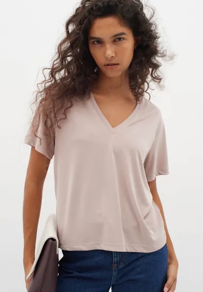 Футболка базовая Liliana Base V-Neck InWear, пластилин