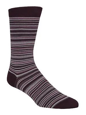 COLE HAAN Бордовые носки с горизонтальными полосками