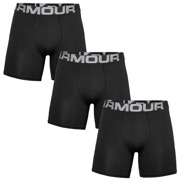 Боксеры Under Armour Boxershorts Charged Cotton 6in 3 Pack, черный