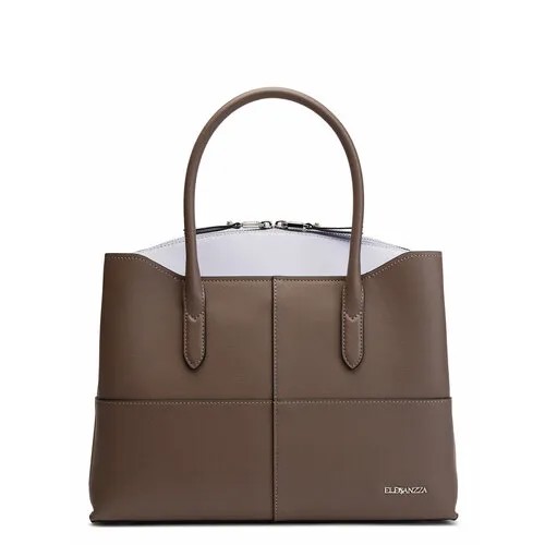Сумка тоут ELEGANZZA, фактура тиснение, розовый, коричневый