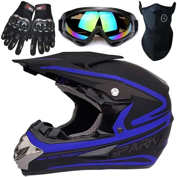 Защитные перчатки для мотокросса, защитный шлем для езды на внедорожнике, набор из 4 шлемов для горного велосипеда, 07, м