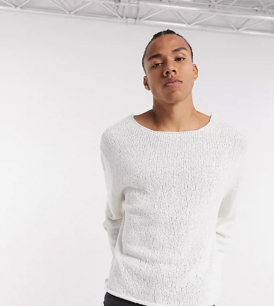 Светлый фактурный oversized-джемпер ASOS DESIGN Tall-Белый