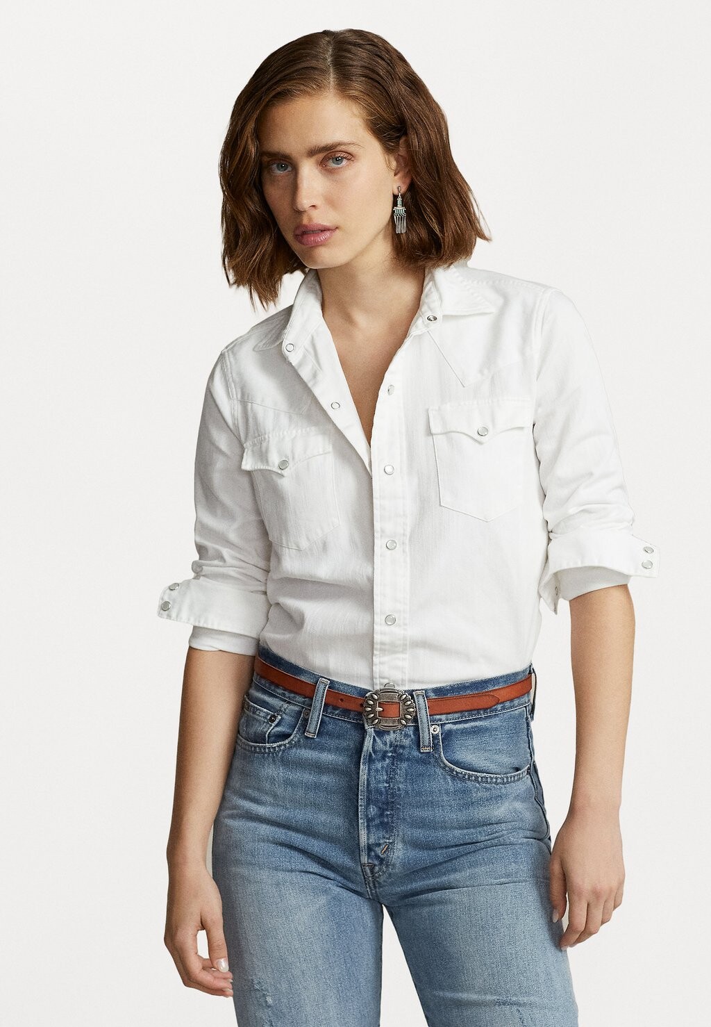 Блуза на пуговицах Polo Ralph Lauren, белый