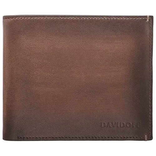 Бумажник Davidoff, фактура гладкая, коричневый