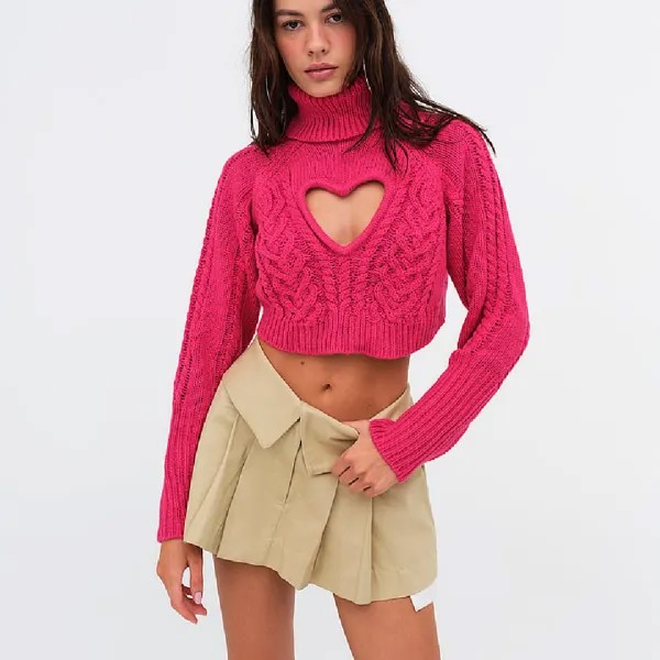 Свитер For Love & Lemons Vera Cut Out, розовый