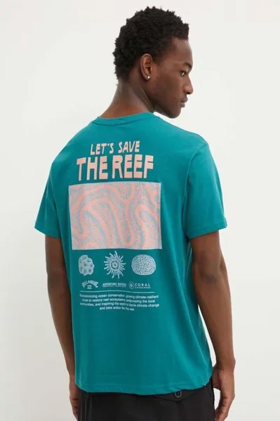 Футболка из хлопка из коллаборации с Coral Gardeners Billabong, бирюзовый