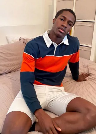 Футболка-поло в стиле регби с длинными рукавами Scotch & Soda-Синий