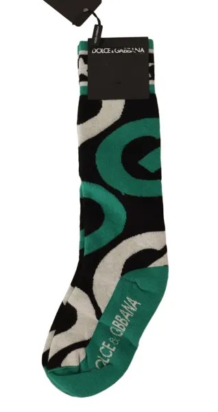 Носки DOLCE - GABBANA Женские, черные, зеленые, хлопковые с вышитым логотипом s. XS Рекомендуемая розничная цена 70 долларов США.