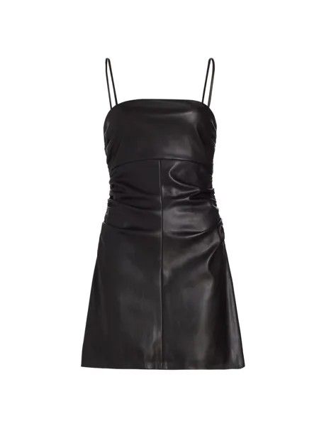 Мини-платье из искусственной кожи с рюшами Proenza Schouler PSWL, черный