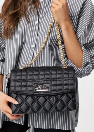 Черная стеганая сумка сэтчел River Island-Черный цвет
