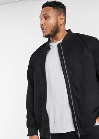 Черная куртка авиатор из искусственной замши Jacamo-Черный